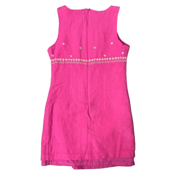 Christie Brooks Girls Small (7-8) Pink Sleeveless Floral Bead Embroiled Sheath - Picture 1 of 4
